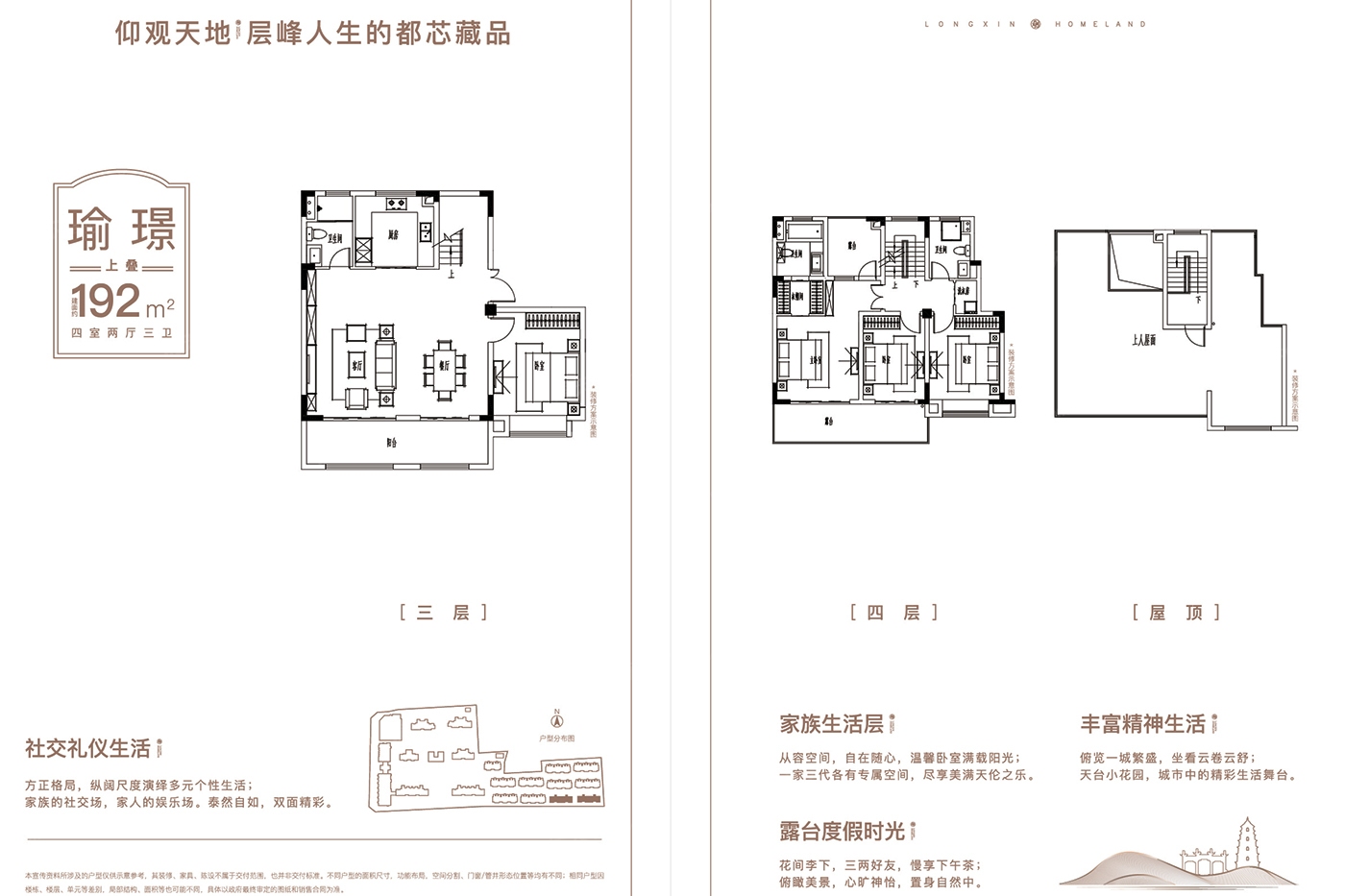 高邮南海中学对面，龙信家园3+4层叠加别墅，190平四房三卫